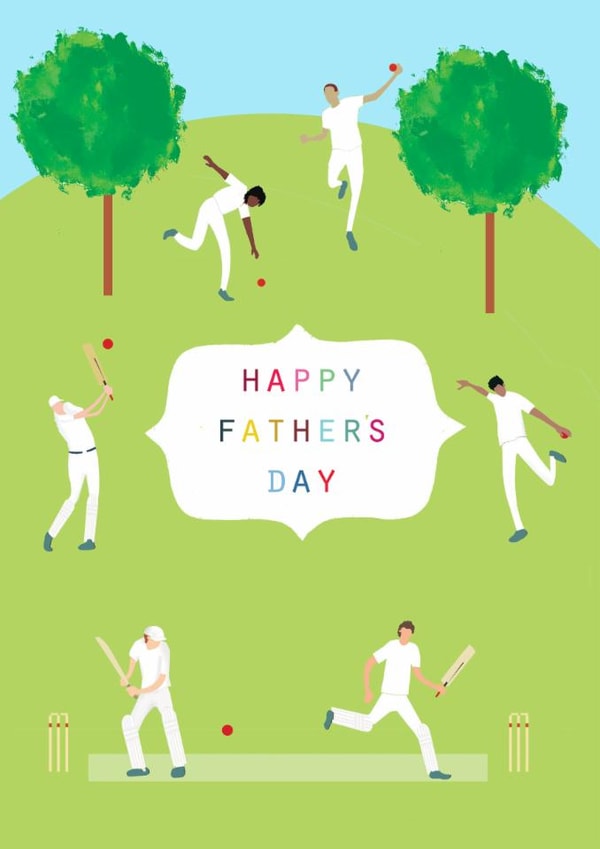 Classic Father's Day Card - Cricket - Cricket Players created by Kali Stileman