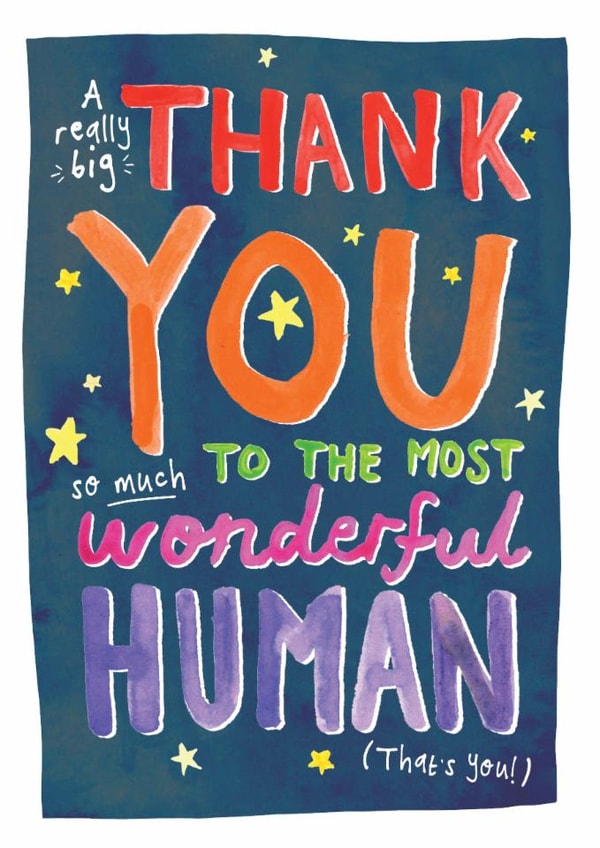 Classic Thank You Card - To The Most Wonderful Human - That's You! created by Bow & Bell
