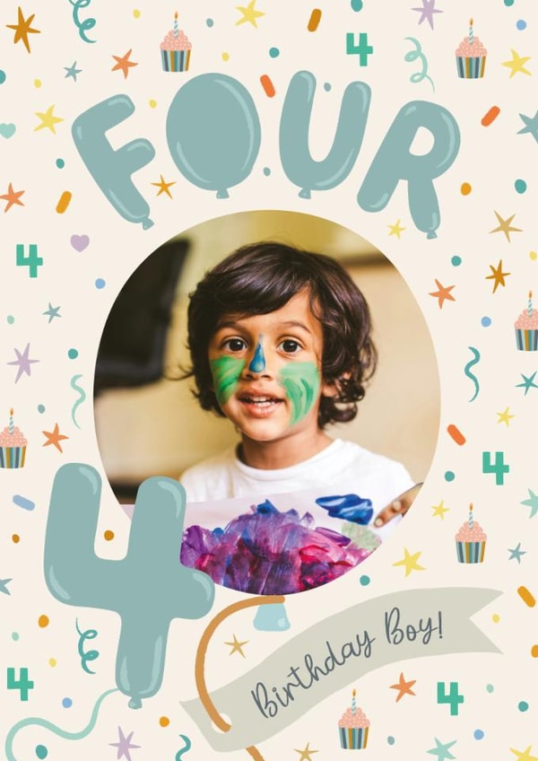 Classic Birthday Card - 4th - Birthday Boy created by The Pattern Press