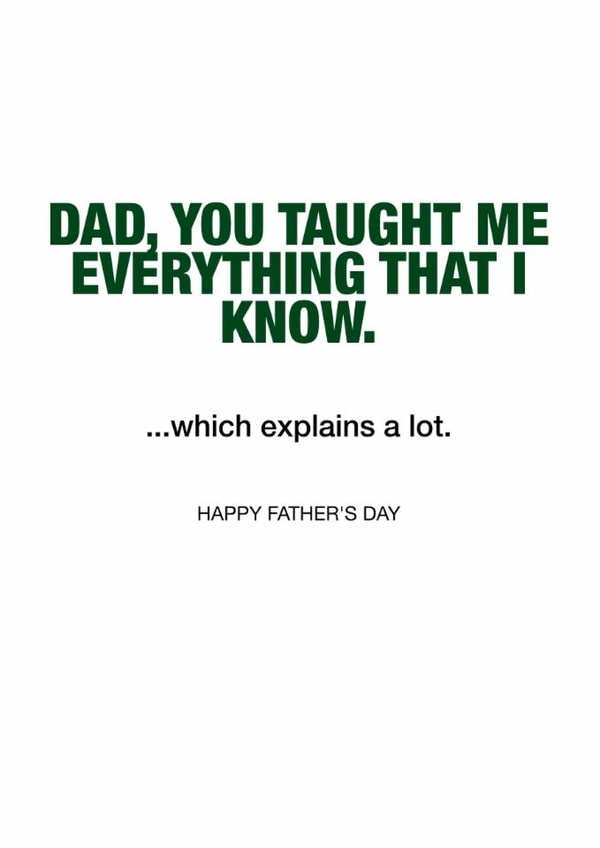 Funny and relatable Father's Day card created by Gards