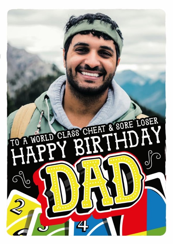 Funny Birthday Card - For Dad - Cheat And Loser created by  la la la     Designs
