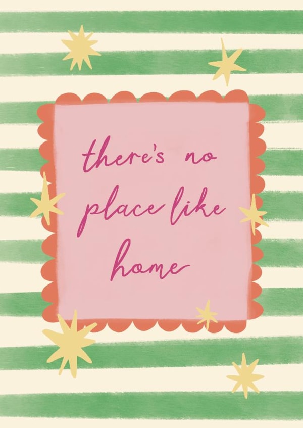 Arty New Home Card - There’s No Place Like Home - Funky Stripe - Keepsake created by Sydney Jo Designs