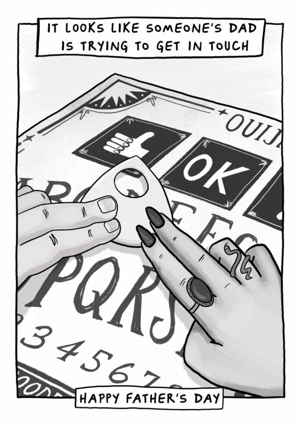 Funny Father’s Day Card - Ouija Board - Thumbs Up Emoji created by Running with Scissors