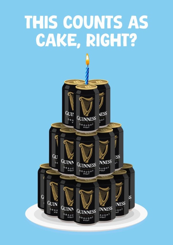 Funny Birthday Card - Guinness Cake created by Pink Peach Cards