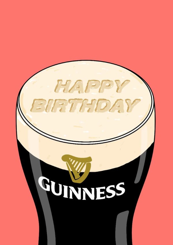 Classic Happy Birthday Guinness Card - Foam - For Boyfriend/For Husband/ For Dad created by YAWN DESIGNS