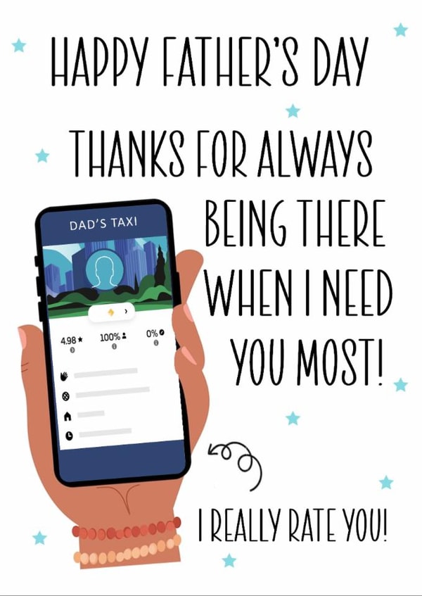 Funny Father’s Day Card – Dad’s Taxi created by RK Designs