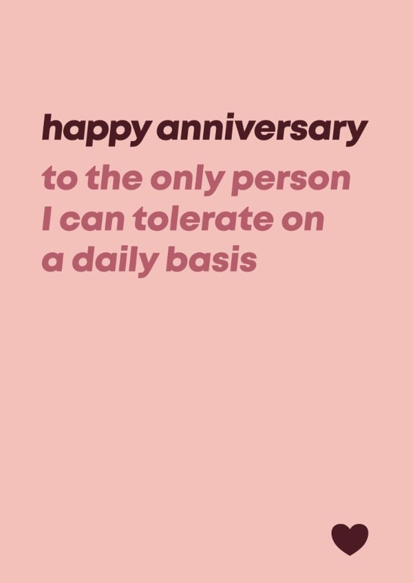 Funny Anniversary Card - Tolerate Husband Wife - Cheeky Love created by Bev O'Connor || @oconnordesign