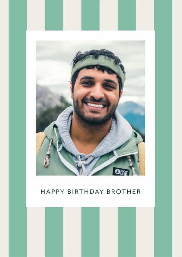 Classic Birthday Card - For Brother - Stripe Frame created by Gooseberry Moon