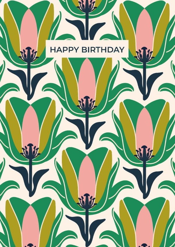 Arty Birthday Card - Tulips created by Taya Cosgrove