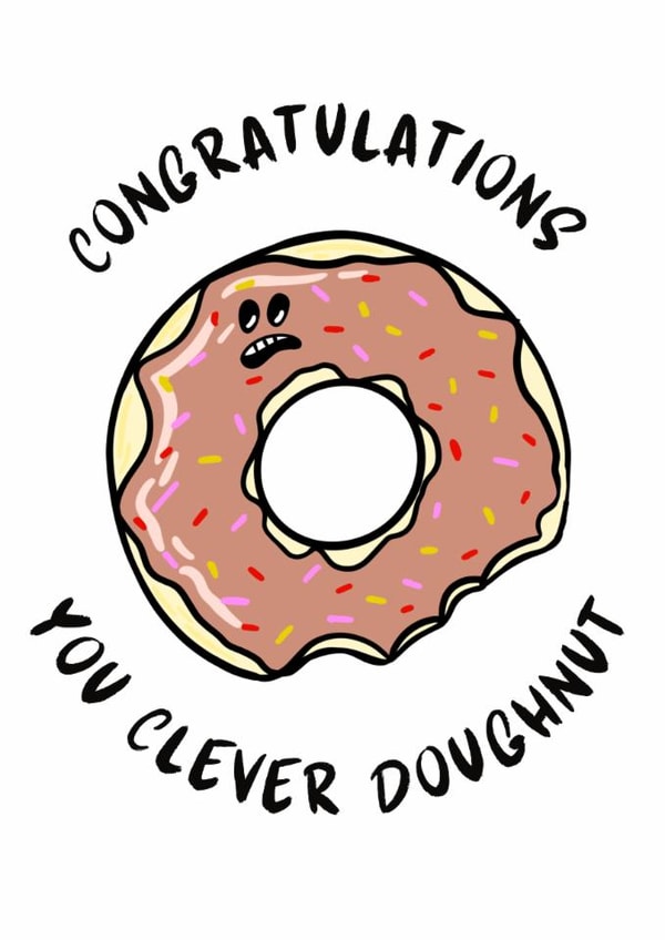 Cute cartoon congratulations card for students, new parents, or life events created by Daniel s Chivers