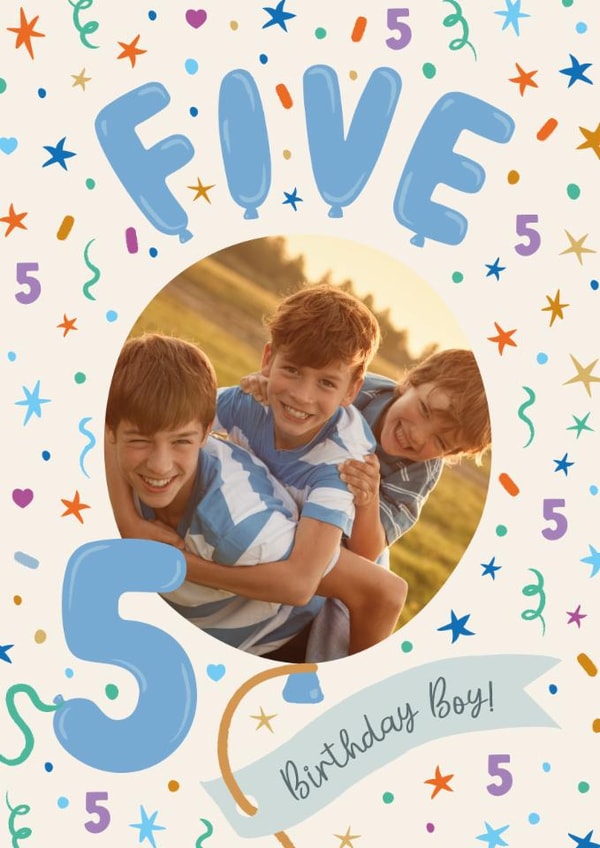 Classic Birthday Card - 5th - Birthday Boy created by The Pattern Press