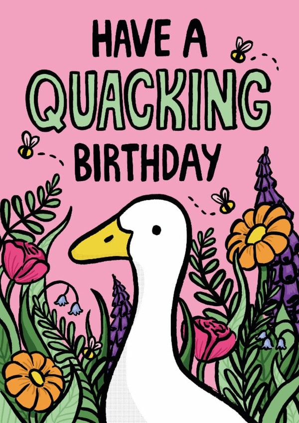 Have A Quacking Birthday. Cute Duck Birthday Card. created by Kate Wand