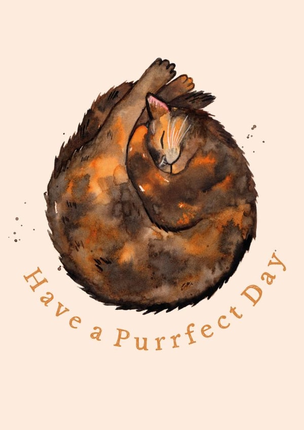 Cute Birthday Card - Tortoiseshell Cat created by Amy Holliday