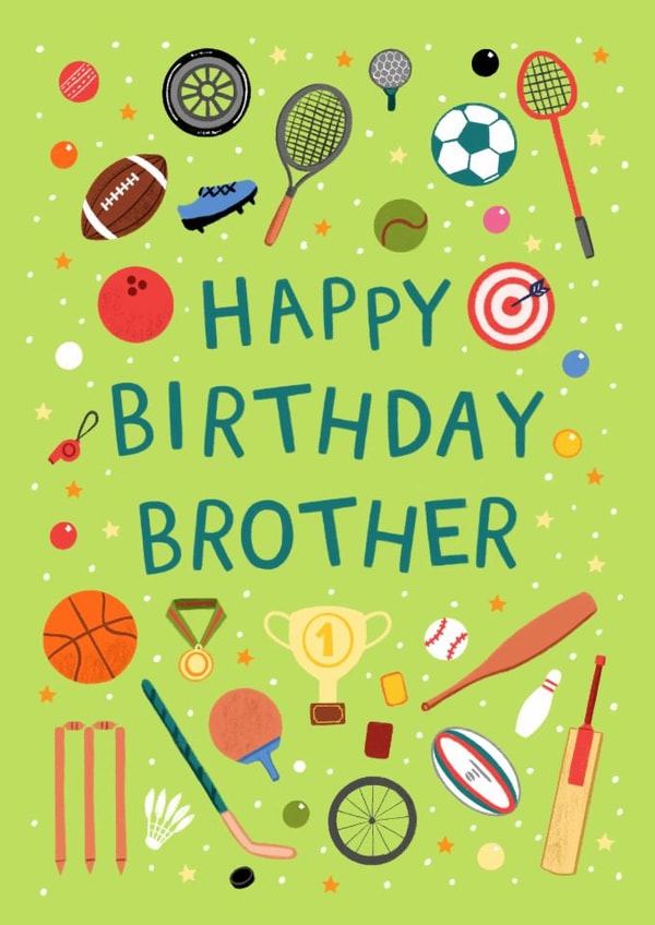 Classic Birthday Card - For Brother - Sports created by Pear Tree Press