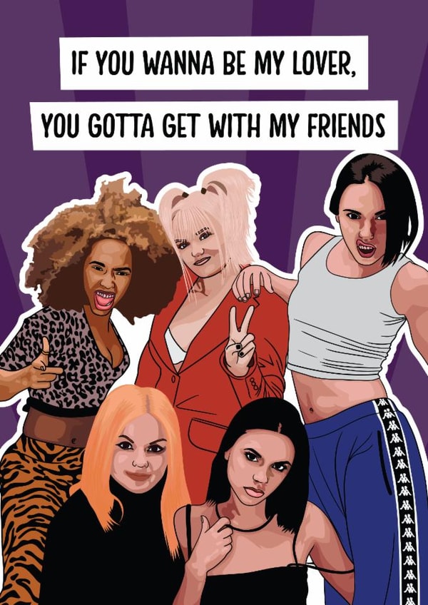 Funny Spice Girls Birthday Card - Wannabe - For Best Friend or Sister created by Rich Girl Paper