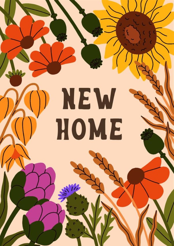 Pretty New Home Card – Flowers | thortful