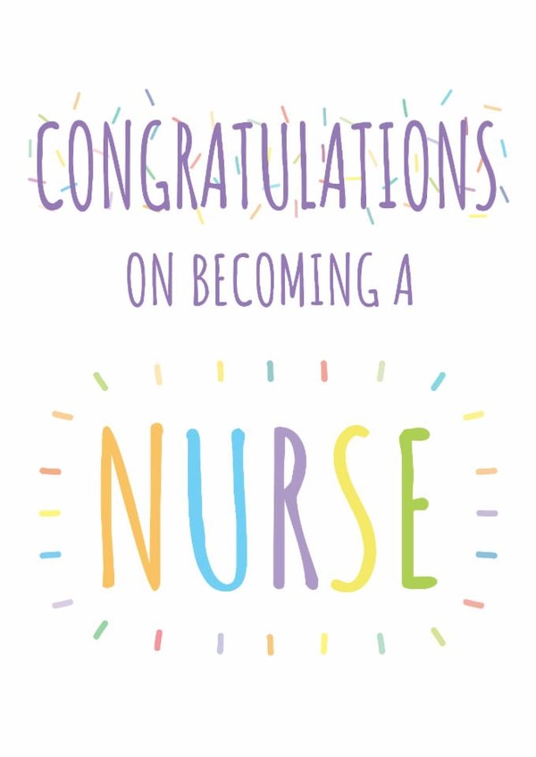 Classic Congratulations Card - Becoming A Nurse - Colourful created by size3art