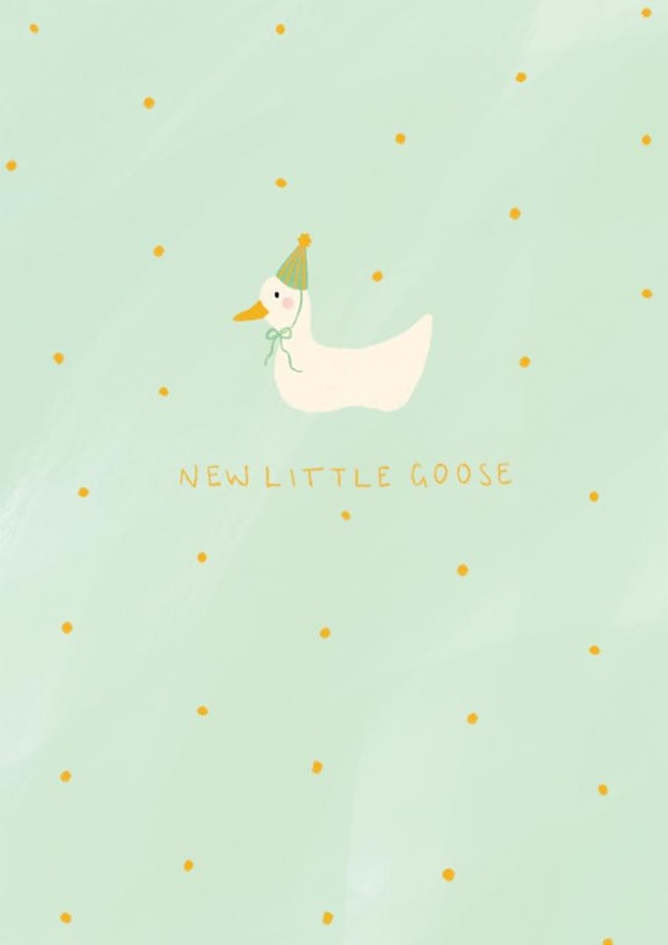 Cute new baby card for the arrival of the sweetest little goose. created by Sarah Nolloth Illustration