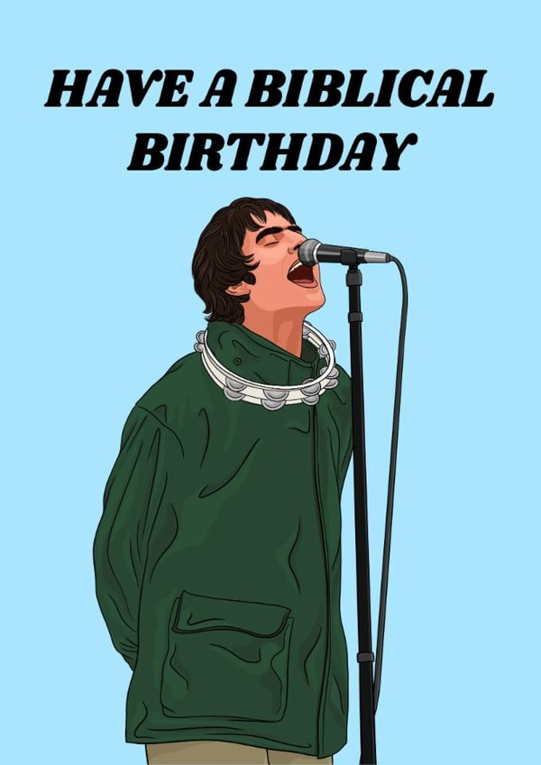 Liam Gallagher Birthday Card - Oasis - Biblical Birthday created by LFH Studio