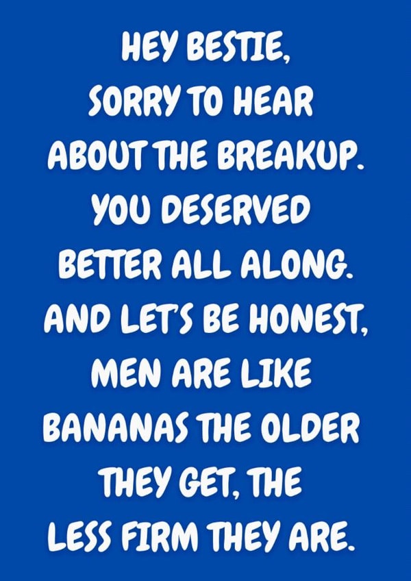 Funny Sorry To Hear About The Breakup Card created by The Awkward Card Company