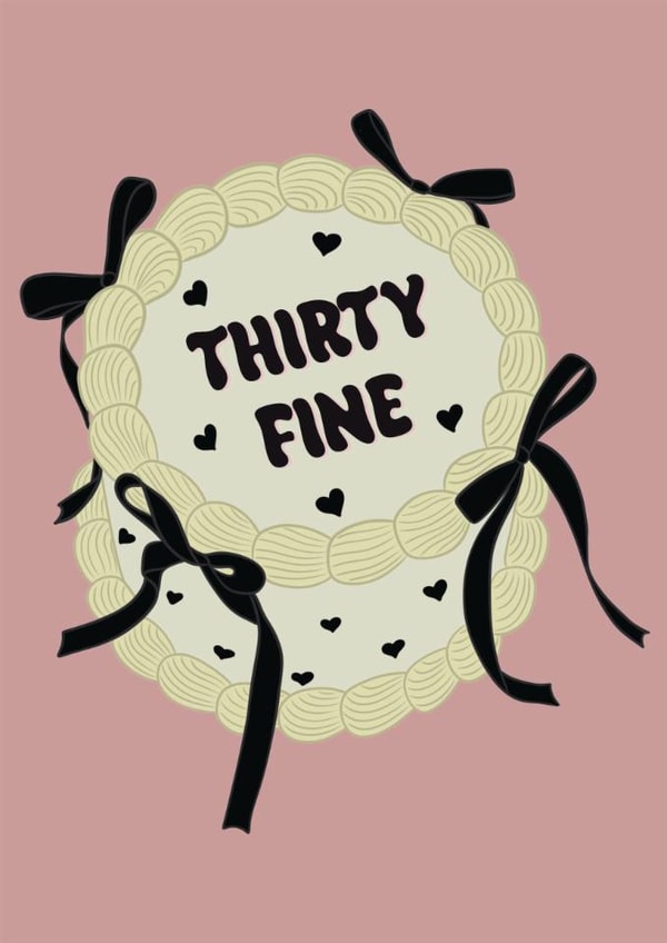 Classic Birthday Card - 39th - Thirty Fine - Cake created by Stuck Shop Gifts