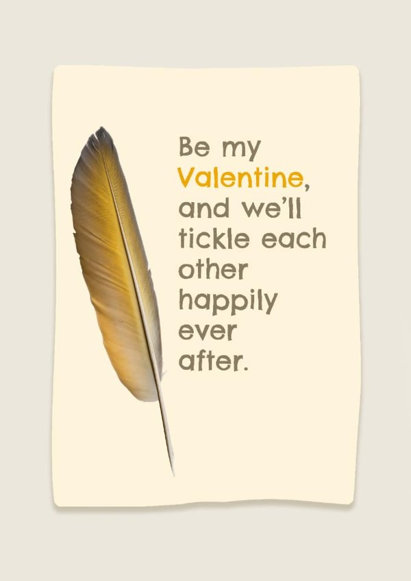 Valentine's Day card with tickling feather created by David Bennett