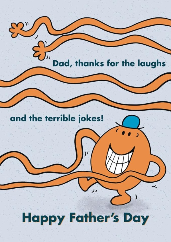 Cheeky Father's Day Card - Mr. Tickle - Terrible Jokes created by Mr. Men