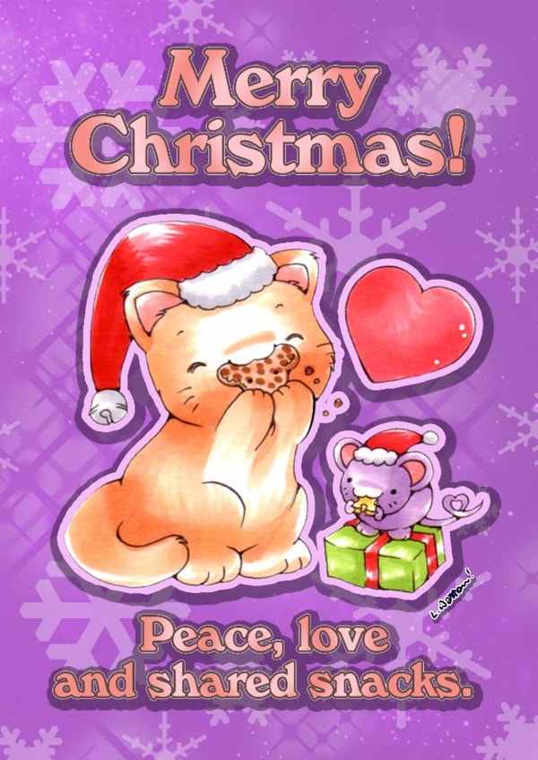 A cute, festive Christmas card to send to your cute friends! created by PinkAppleJam