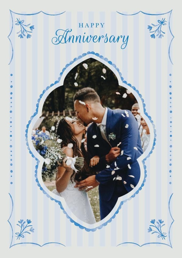 Classic Anniversary Card – Watercolour Floral Frame created by Zove Ahh