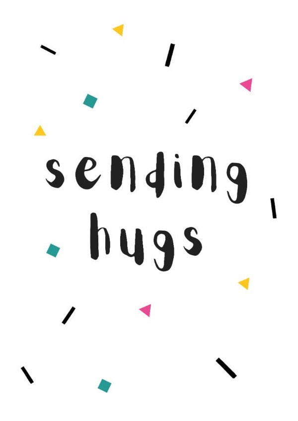 Modern Thinking of You Card - Sending Hugs created by Snail Mail Card Co.