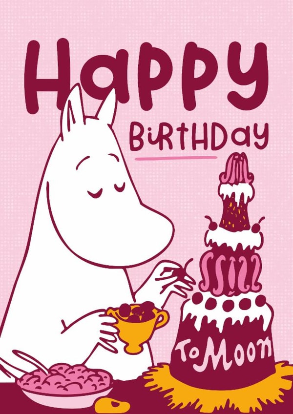 Cute Birthday Card - Moomin  - Birthday Cake created by Moomin Characters