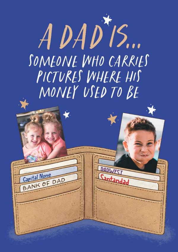 Funny Father's Day Card - Empty Wallet - Kids Photos created by Atwood & Atwood