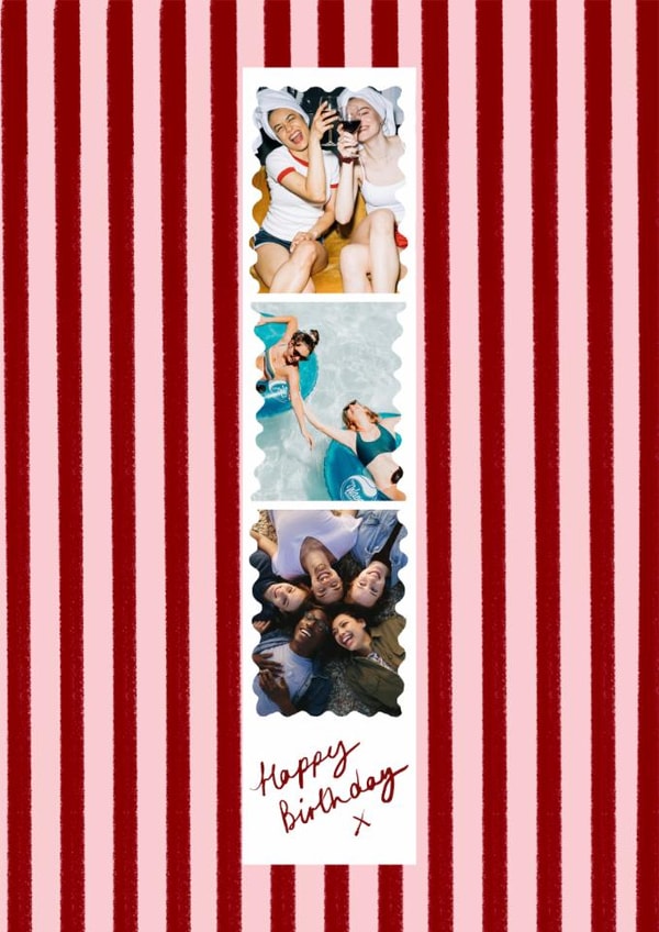 Classic Birthday Card - Striped Photo Booth Frame created by Holly Walsh