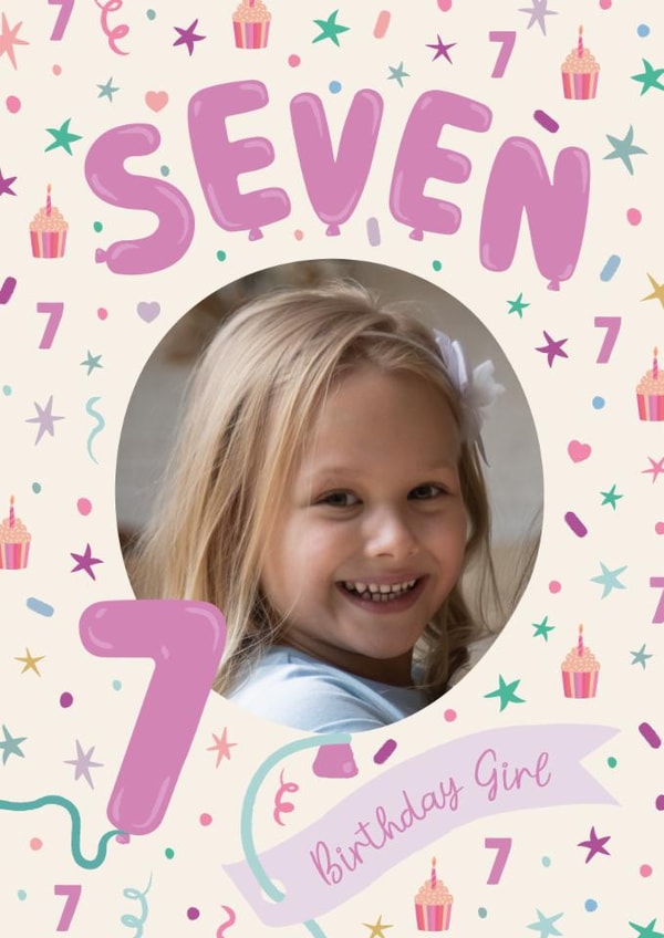 Classic Birthday Card - 7th - Birthday Girl created by The Pattern Press