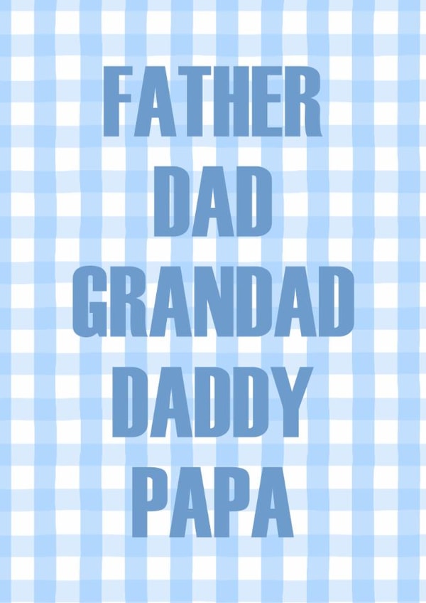 Dad is everything blue gingham card for Father's Day created by Illustratoni
