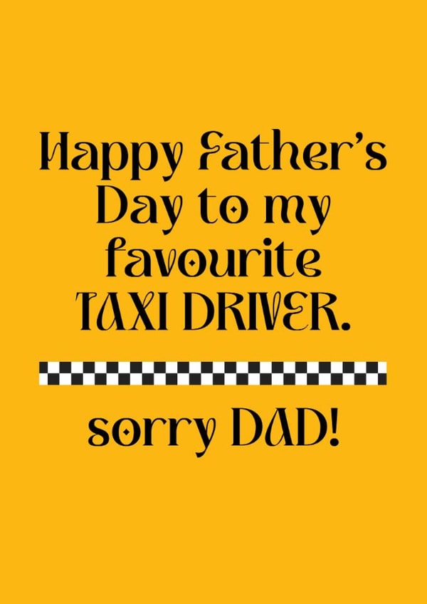 Favourite Taxi Driver New York Cab Card for Father's Day created by Illustratoni