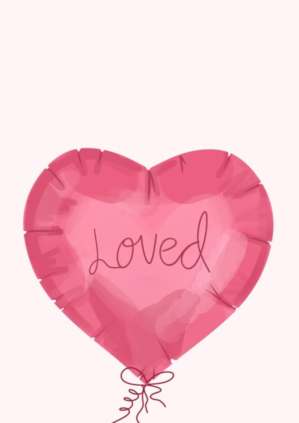 Cute Pink Heart Balloon Loved Card created by spookygingerr