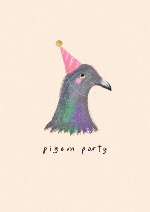 Funny Birthday Card - Pigeon Party created by Studio Mads