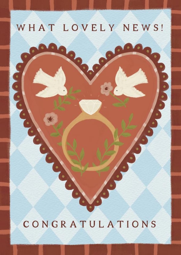 Classic Engagement Card - Lovely News - Doves created by Ellice Owens Designs