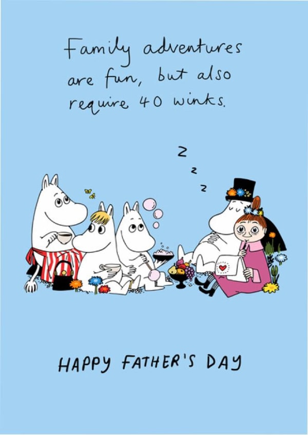 Cute Father's Day Card - Family Adventures Are Fun - Moomin created by Moomin Characters
