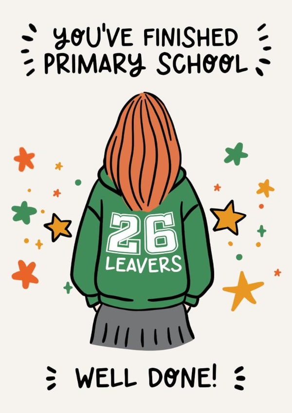 Classic Congratulations Card - 2026 Primary School Leavers - Green Hoodie created by Lyndsay Moon