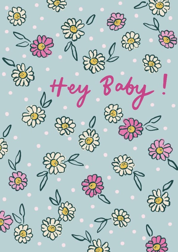 Pretty New Baby Card - Daisies - Hey Baby! created by Embletree Designs