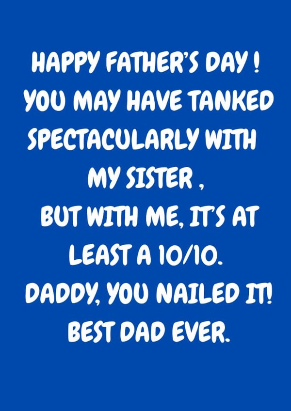 Funny Happy Father's Day Card created by The Awkward Card Company