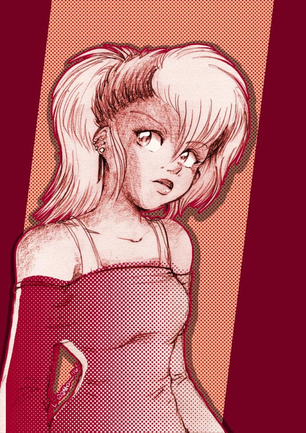 Manga model art card for fashionista friend or relative created by PinkAppleJam