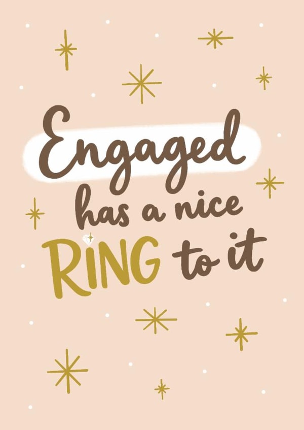 Classic Engagement Card - Engaged Has A Nice Ring To It Pun - For Her created by Sydney Jo Designs