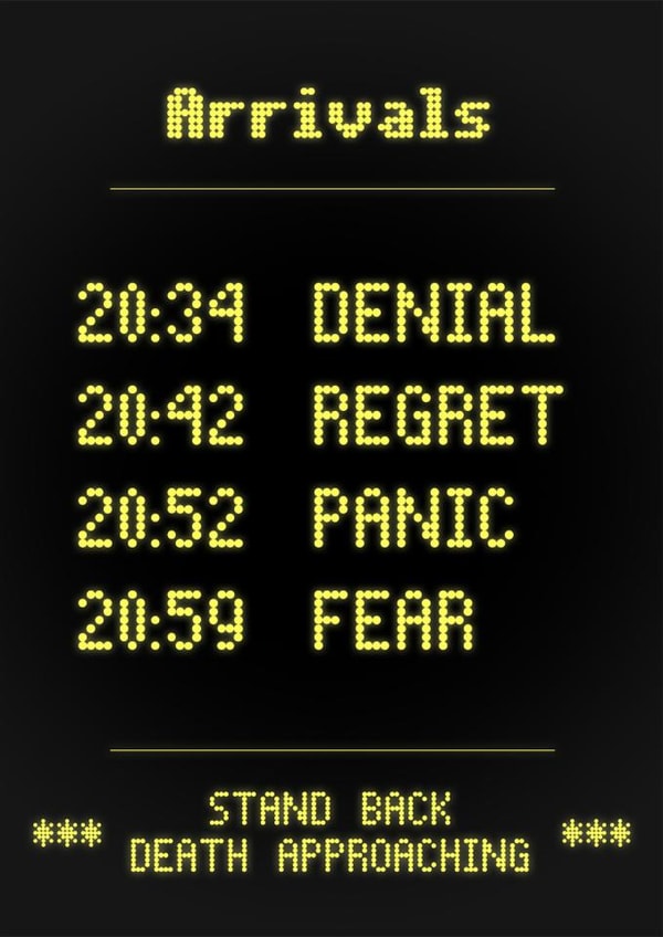 Funny Birthday Card - Arrivals Board - Getting Old created by Quite Good Cards