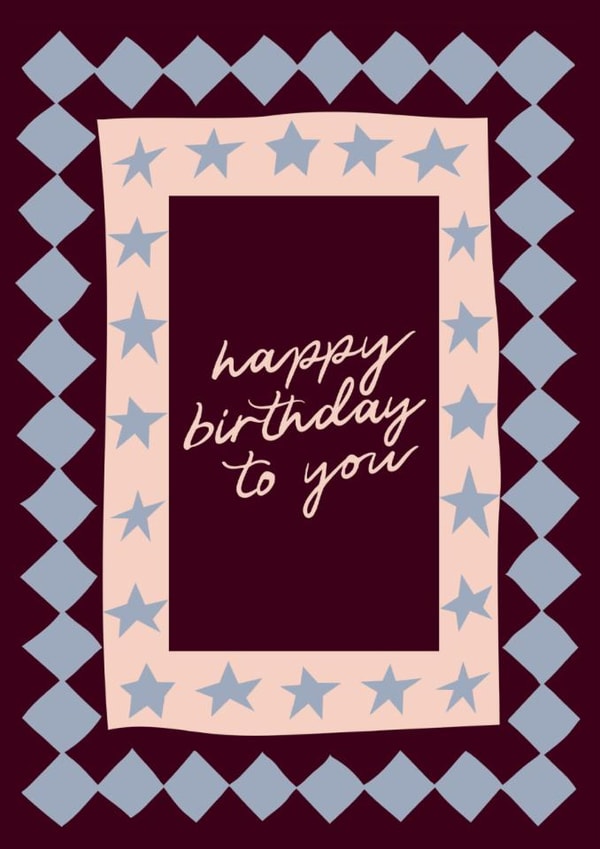 Classic Birthday Card - Modern Star Border created by Feel Good Supplies