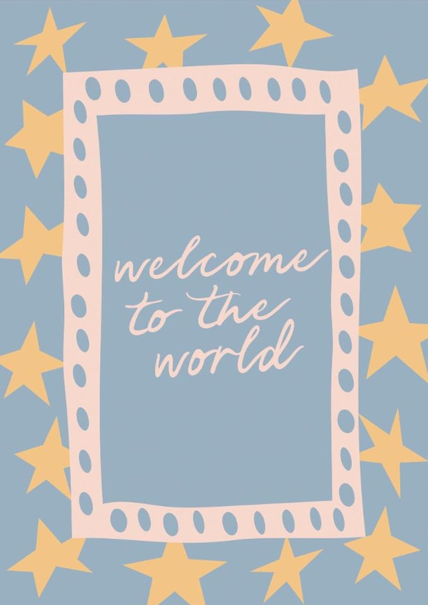 Welcome To The World New Baby Card | Blue Patterned Star Card created by Feel Good Supplies