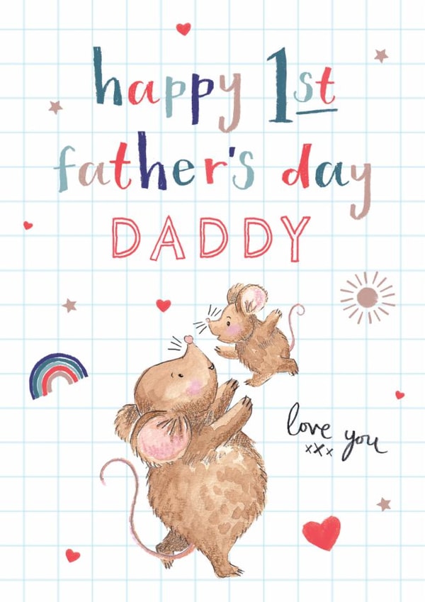 Cute 1st Father’s Day Card - For Daddy - Mouse Design created by Making Meadows Ltd