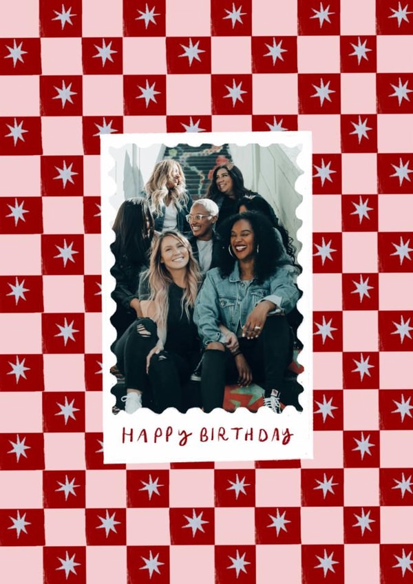 Classic Birthday Card - Starry Checkerboard Frame created by Holly Walsh